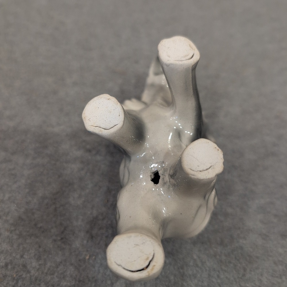 Vintage Gray Ceramic Elephant‎ Figurine Trunk Up Good Luck Decorative Miniature - Picture 4 of 4